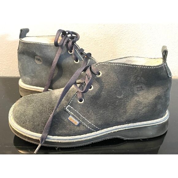 Melania Blue Suede Ankle Boots Toddler Size 29/11.5 Medium Made in Italy - Picture 6 of 12